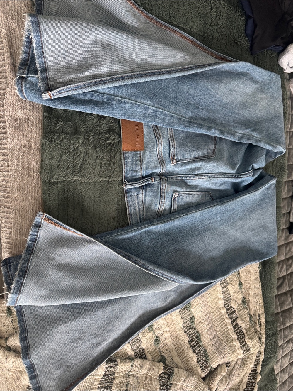 Judy Blue Light Wash Flare Jeans with Slit Sides